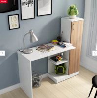 Troy Writing Table In White & Oak Finish