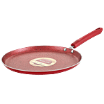 Aluminium Non-Stick Flat/Dosa Tawa - 3 Layer Coating, Induction Base, Red Velvet, 26 cm, 3 mm