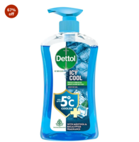 Dettol Icy Cool Body Wash and Shower Gel Pump for Men Goodness of Salicylic Acid | Menthol Freshness 500ml