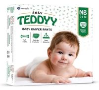 TEDDYY Baby Easy New Born Diaper Pants 66 Count (Pack of 1), Upto 5 kgs, 12 hrs Leak Protection, Anti - Bacterial