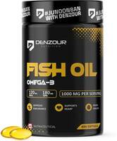 DENZOUR NUTRITION Omega-3 Fish Oil 1000mg | 180mg EPA & 120mg DHA For Muscle, eye & Joint Support  (60 No)
