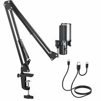 Audio Array AM-C40 Large Diaphragm USB Condenser Microphone Kit | Boom Arm & Pop-Filter | 96kHz/24bit No Latency Headphone Monitoring with Mute & Volume Control Knob | Singing, Podcasting & Streaming