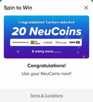 Tata Neu : Bill payment Spin and Win 5 to 100 Neucoins