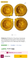 PANALALJI PANALALJI Clay Diyas Handmade and Handpainted Decorative Terracotta Diyas Terracotta (Pack of 4) Table Diya Set on Flipkart