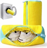 E-COSMOS Shoe Washing Machine Bag Laundry Shoes Bag for Washer and Dryer Reusable and Durable Zipper Plush Washing Machine Bags for Sneakers, Running Shoes, Sock and Toys (Pack Of 1)