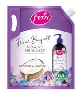 DABUR Fem Floral Bouquet Soft & Safe Handwash - 1500 Ml | Enriched With Goodness Of Coconut Milk & Vitamin E | Long Lasting Fragrance