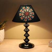 tu casa Halo Glow Black Metal Bedside Table Lamp