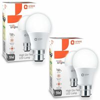 Orient Electric 9W High Glow LED bulb| 180-degree wide beam angle| Voltage surge protection up to 4 kV| 6500K, Cool White| B22d base| Made in India| Pack of 2