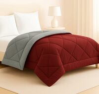 BSB HOME Microfibre All Season Solid Reversible Double Bed Comforter Blanket  (220 GSM, Maroon & Aqua), 300 TC