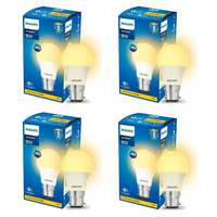 Philips 9-Watts B22 LED Warm White LED Bulb, Pack of 4, (Ace Saver)