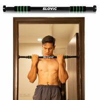 Slovic Adjustable Pull-Up Bar for Home | No Screw Installation | Anti-Skid Grip | 100kg Load | Length: 62–100cm 