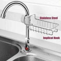 KRUTEAZ Faucet Rack Stainless Steel Sink Caddy Organizer,Tap Organiser Clip 