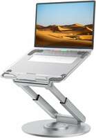 PLIXIO Adjustable Laptop Stand with 360° Rotating Base Tabletop Ergonomic Foldable