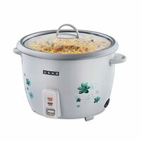 USHA RC18GS1 Steamer 700 Watt Automatic Rice Cooker 1.8 litres with Powerful Heating Element, Keep Rice Warm for 5 Hrs, Steamer, Trivet Plate & More Accessories, 5 Yrs Warranty (White)