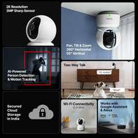 Qubo Smart 360° 3MP [2K] CCTV Camera | Wi-Fi Indoor Home Security Cam | AI Person Detection Apply 6% coupon 