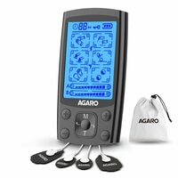 AGARO Dual Channel TENS Massager TM2421 24 Modes, 20 Intensity Levels, Rechargeable, Muscle/Nerve Stimulator for Pain Relief Therapy, Physiotherapy Machine, 10 Gel Pads, Period Pain, Pulse Massager