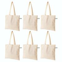 Apply 20% coupon - VantageKart Natural Cotton Plain Tote Shopping Bags with Extra Strong 13" Handle | Hold 35 lbs | Heavy Duty, Washable, Eco Friendly Biodegradable Canvas Multipurpose Grocery Bag - Set of 6