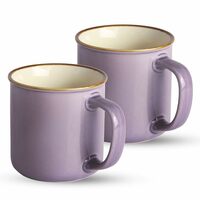 MILTON Treo Glare Mug, 240 Ml, Set of 2, Purple, Ceramic