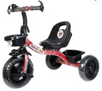 StepUp Grow Baby Tricycle with Basket – Red & Black