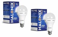 Halonix 14W Rechargeable Emergency LED Bulb | 4H Backup | Pack of 2 (Cool Daylight, B22D)