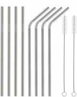 4 straight metal straws, 4 bend straws, and 2 straw cleaning brushes  - Flipkart