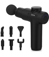 Lifelong Gun Massager Machine for Pain Relief - Body, Neck, Shoulders, Back, Arms & Feet Massager - 6 Speed Settings -7 Heads Attachment (LLGM109, Black)