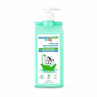 Mamaearth Milky Soft Head to Toe Wash With Oats, Milk, and Calendula for Babies | 2-in-1 Tear-Free Body Wash & Shampoo | Moisturizes and Soothes Skin | 400 ml