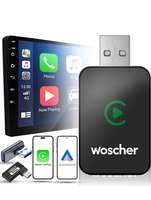 WOSCHER 2in1 Airlink Wireless Carplay Adapter and Android Auto Adapter for Car |Converts Wired to Wireless, Bluetooth Connectivity, Only for Cars with OEM Installed Wired Android Auto/CarPlay (Black