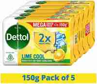 Dettol Lime Fresh (Lime Cool) Bathing Soap Bar with 12hr Freshness (5 x 150 g)