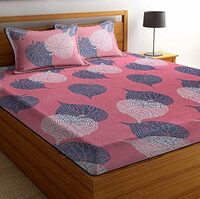 Microfiber 180 TC Big Flower Printed Double Bedsheets with 2 Standard Size Pillow Cover