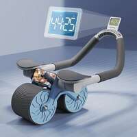 Lifelong Abs Roller For Men & Women With Timer Mobile Holder & Knee Pad-Exercise (Blue)