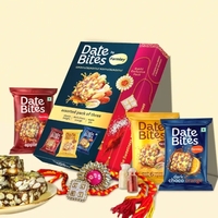 [Flipkart Grocery] Farmley Assorted Date Bites Gift Pack With Rakhi and Kumkum Paper Gift Box  (Multicolor)