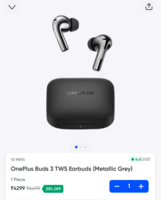 OnePlus Buds 3 TWS Earbuds (Metallic Grey) on Swiggy Instamart: 
