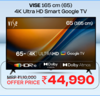 ViSE by Vijay Sales 165 cm (65 Inch) 4K Ultra HD Smart Google TV 