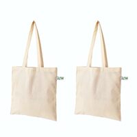 Apply 5% coupon- Vantagekart Natural Cotton Plain Tote Shopping Bags with Extra Strong 13" Handle, Hold 35 Lbs Heavy Duty, Washable, Eco Friendly Biodegradable Canvas Multipurpose Grocery Bag - Set of 2