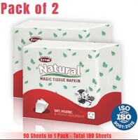 Royal Natural Paper Napkins | 90 Pulls x 2 Packs | Multi-Purpose White Tissue