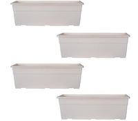 Mrp Error Hug A Plant | Reca 40cm Rectangle Window Planter | Pot for Home & Garden (40CM | 15.7INCH, Pack of 4, Ivory)