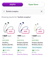 Deal 999. Oneplus Bullets Wireless Z2 with Mic, Bombastic Bass, 12.4 mm Drivers, 10 Mins Charge, 20 Hrs Music, 30 Hrs Battery Life, IP55 Dust & Water Resistant (Beam Blue)