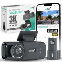 Apply 300 coupon - Onelap Vidsure™ (2025 Launch Front + Rear) - 3K Dashcam for Car | Real Sony STARVIS IMX335 | 5MP 3K UpScaled to 3840p Front | 2MP 1080p Rear FHD | HDR | 1.47" LCD Display | Dual Port Car Charger