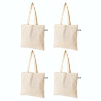 Apply 20% coupon - VantageKart Natural Cotton Plain Tote Shopping Bags with Extra Strong 13" Handle | Hold 35 lbs | Heavy Duty, Washable, Eco Friendly Biodegradable Canvas Multipurpose Grocery Bag - Set of 4