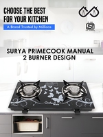 Sigri-wala Sleek Blkd 2B Black 2 Burner Manual GlassGasstove
