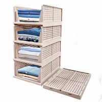URBAN LUXY Collapsible Wardrobe (6Pcs-Big, Peach) - 13.58X17.52X7.28 Inch, Plastic