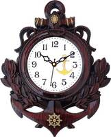 GrabBasket Analog 31 cm X 24 cm Wall Clock  (Brown, Black, With Glass, Standard)