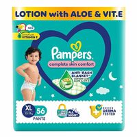 Pampers Complete Skin Comfort Pants, Anti-rash blanket, Lotion with Vitamin E & Aloe Vera, Extra Large size baby diapers (XL) 56 Count, 12-17kg
