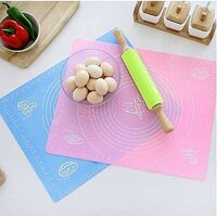 Ecosmos Silicone Baking Mat Silicone Chapati Atta Kneading Mat Non-Stick Fondant Rolling Mat Stretchable for Kitchen Roti Chapati (Baking Mat 50 * 40 cm)(Multicolor) (DW-2)