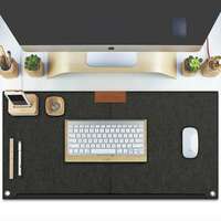 Tizum Large PU Leather Desk Mat – Splashproof, Non-Slip, 25"x13", Dark Grey At Just Rs.379