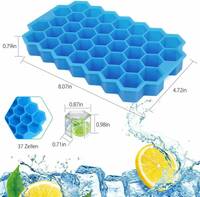 Honeycomb ice tray for fridge Shape Mould Chocolate Cake Maker Kitchen Multicolor Silicone Ice Cube Tray  (Pack of1)
