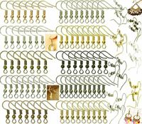 DIY Crafts 50 Pcs, Antique Gold, Craft Materials Hypo-Allergenic Earring Hooks French Ear Wires with Ball and Coil