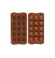 ARTO Heart-Shaped Silicone Chocolate Mould, 15 Cavities, Brown