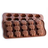 ARTO Flower Shaped Silicone Chocolate Mould, 15 Cavity, Brown